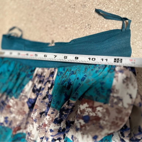 Anthropologie Moulinette Soeurs Novella Ball Skirt Patchwork Print Floral Teal 6 - Picture 12 of 16